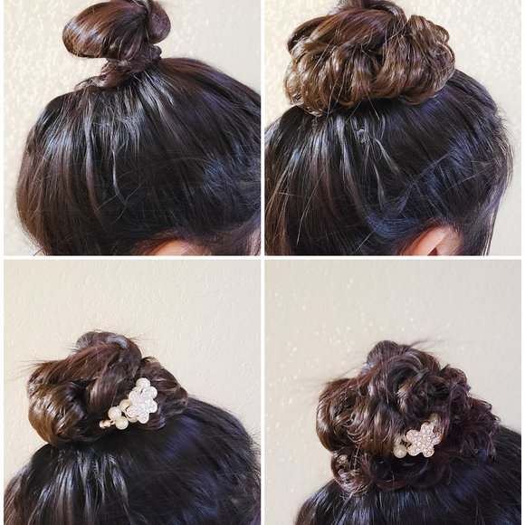 Curly Messy Hair Bun, Synthetic Hair Scrunchie, Hair Bun Pony Tail - Picture 4 of 4